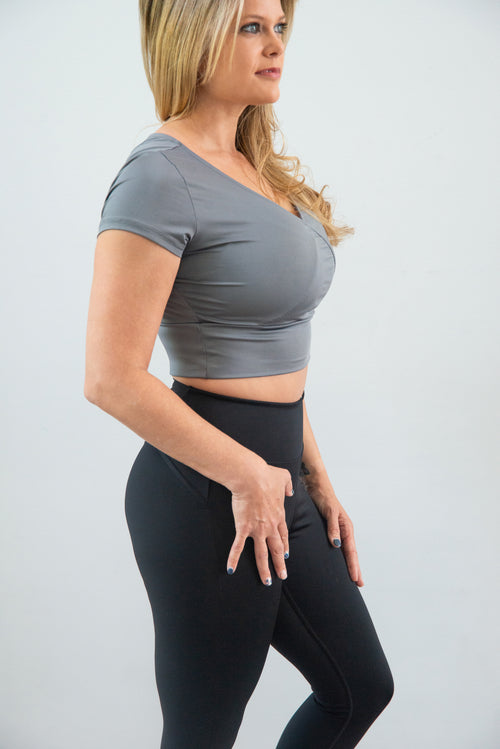 Summit Grey Crop Top