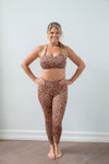 Pure Brown Cheetah T-Back Sports Bra