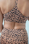 Pure Brown Cheetah T-Back Sports Bra